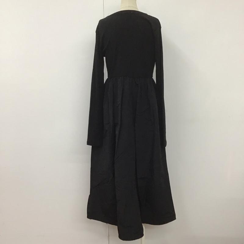 ローリーズファーム LOWRYS FARM ワンピース ロングスカート LF722014CF イソザイドッキングワンピース 長袖 FREE 無地 黒 / ブラック /  レディース USED 古着 中古 10106998
