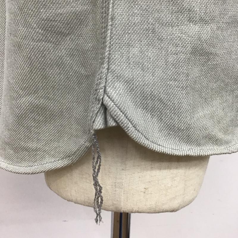 ヒューストン HOUSTON シャツ、ブラウス 長袖 長袖シャツ カラーシャツ ポケットシャツ 長袖カットソー XL ロゴ、文字 灰 / グレー /  メンズ USED 古着 中古 10116385