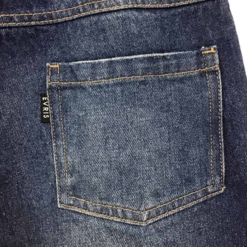 エヴリス EVRIS パンツ ワークパンツ、ペインターパンツ 371767900401-01 ダメージデニムワイドパンツ S 無地 インディゴ / インディゴ /  レディース USED 古着 中古 10116411