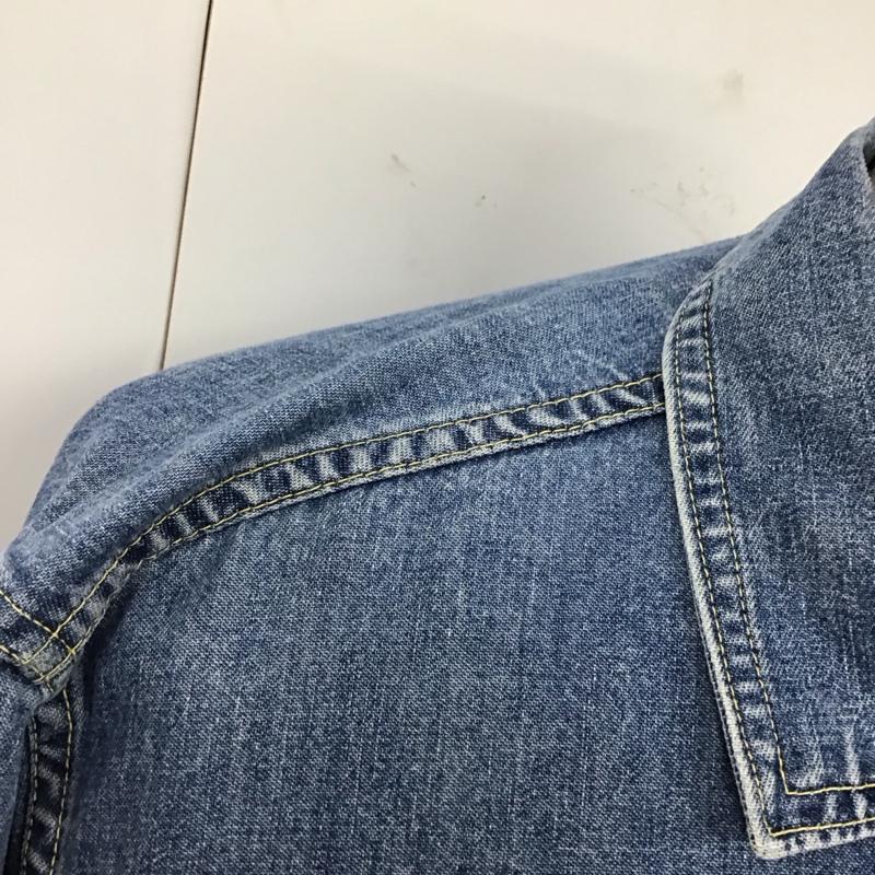 ネペンテス NEPENTHES シャツ、ブラウス 長袖 長袖シャツ デニムシャツ カジュアルシャツ カラーシャツ hoggs m-35タイプ S 無地 インディゴ / インディゴ /  メンズ USED 古着 中古 10120638