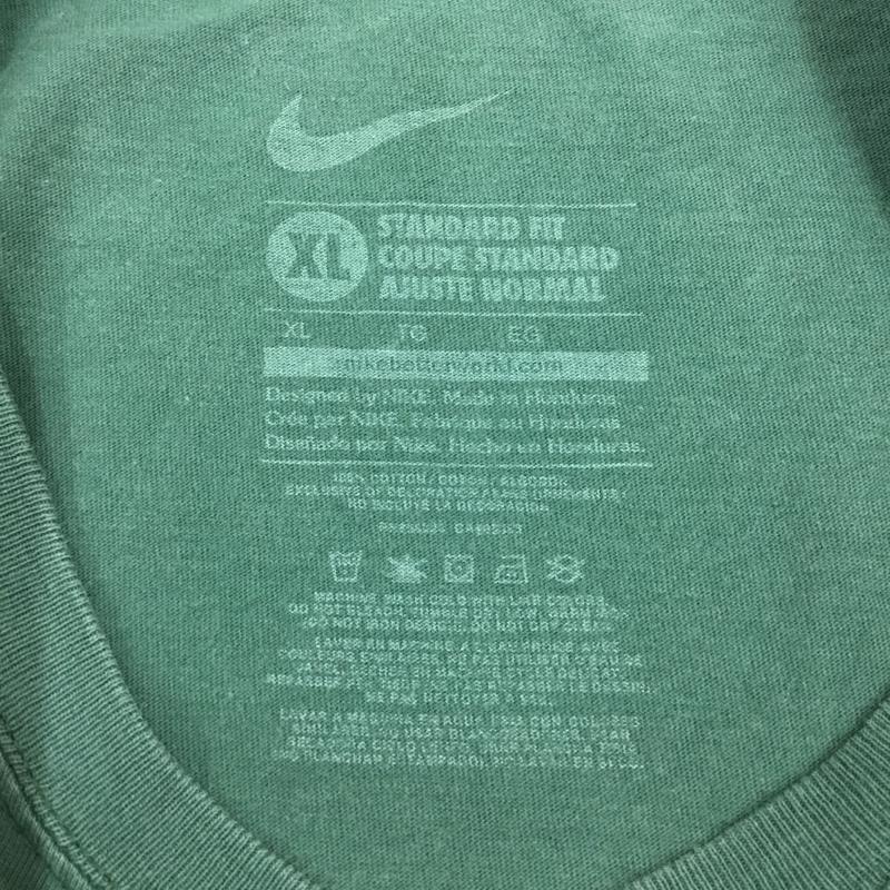 ナイキ NIKE カットソー 長袖 長袖カットソー クルーネックカットソー ロングスリーブカットソー プリントTシャツ XL ロゴ、文字 緑 / グリーン /  メンズ USED 古着 中古 10113288