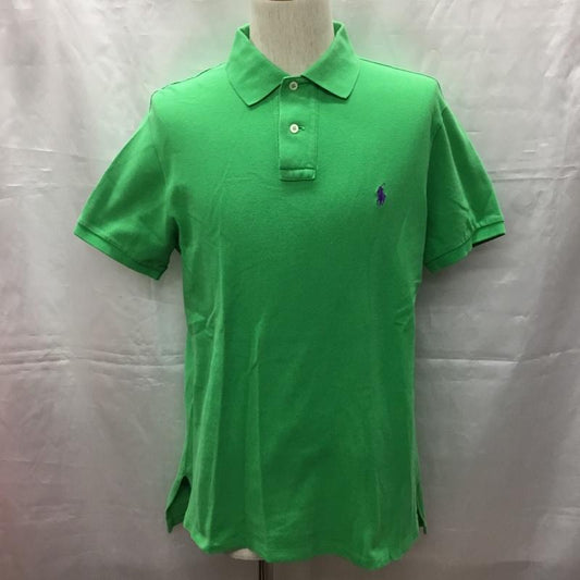 ポロバイラルフローレン Polo by RALPH LAUREN ポロシャツ 半袖 半袖ポロシャツ カラーシャツ 半袖カットソー M ロゴ、文字 緑 / グリーン /  メンズ USED 古着 中古 10108541