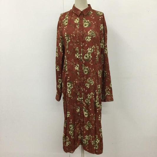 マウジー MOUSSY ワンピース ロングスカート 0109AS30-7530 SIDE SLIT LONG SHIRT 長袖 FREE 花柄 茶 / ブラウン /  レディース USED 古着 中古 10116075