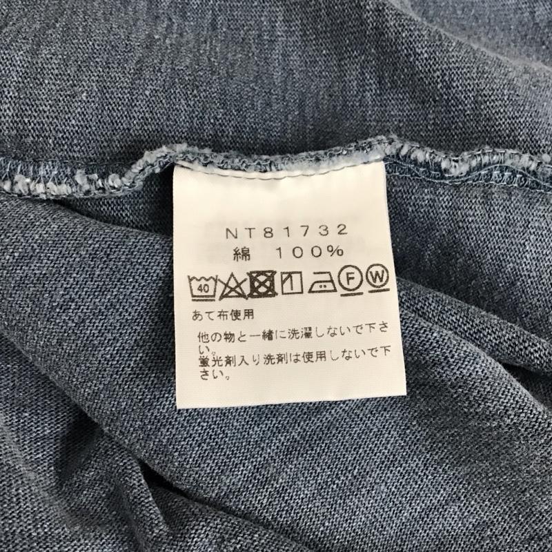 ザノースフェイス THE NORTH FACE Tシャツ 長袖 NT81732 PIGMENT DYE TEE ロンT L ロゴ、文字 青 / ブルー /  メンズ USED 古着 中古 10115596
