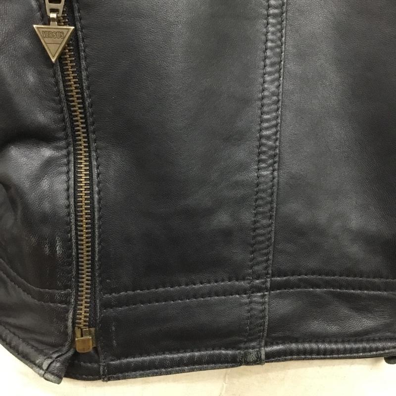 ウ゛ェルサスウ゛ェルサーチ VERSUSVERSACE ジャケット、上着 ジャンパー、ブルゾン ジップアップジャケット レザージャケット アウター 36 無地 茶 / ブラウン /  メンズ USED 古着 中古 10120664