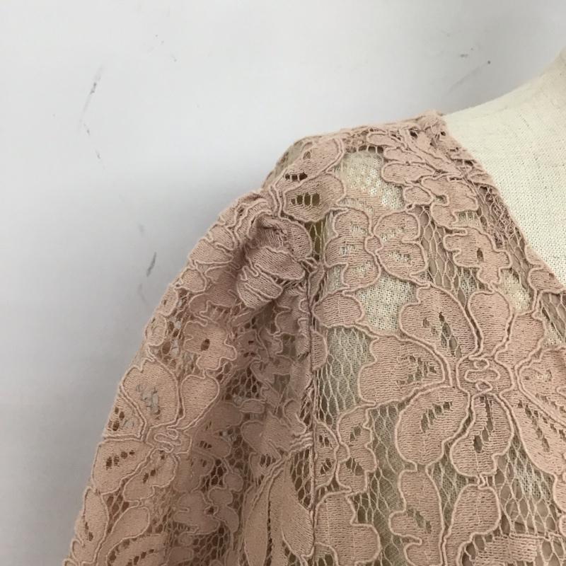 アルシーヴ archives ワンピース ロングスカート OP-0933 Vネック 長袖 FREE レース柄 桃 / ピンク /  レディース USED 古着 中古 10117708