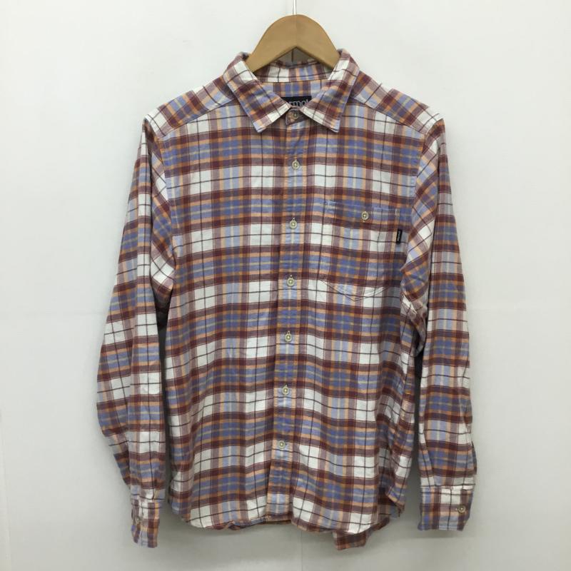 マーモット Marmot シャツ、ブラウス 長袖 ネルシャツ　TOMSJB80XB S チェック 赤 / レッド / X 橙 / オレンジ / X 青 / ブルー / X 白 / ホワイト /  メンズ USED 古着 中古 10136064