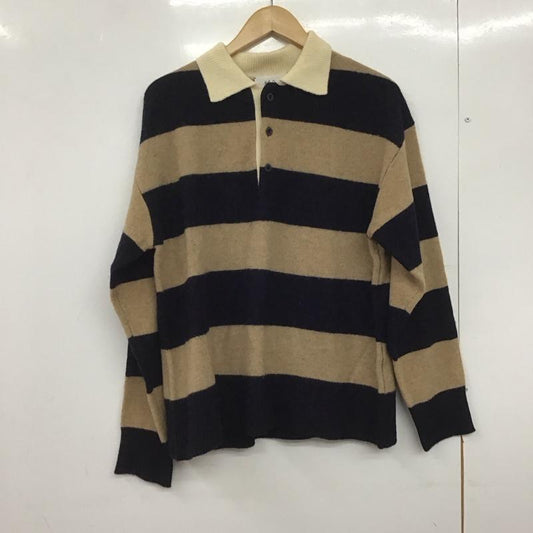 ミラオーウェン Mila Owen ニット、セーター 長袖 長袖ニット カラーニットカットソー プルオーバー ONE SIZE ボーダー柄 キャメル / キャメル / X 紺 / ネイビー /  レディース USED 古着 中古 10147645