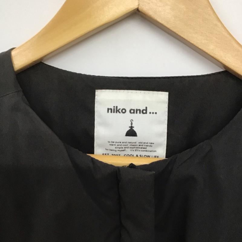 ニコアンド niko and... ジャケット、上着 ジャケット、ブレザー ST66SJ62MF ノーカラー ブルゾン 中綿 L 無地 黒 / ブラック /  レディース USED 古着 中古 10143852