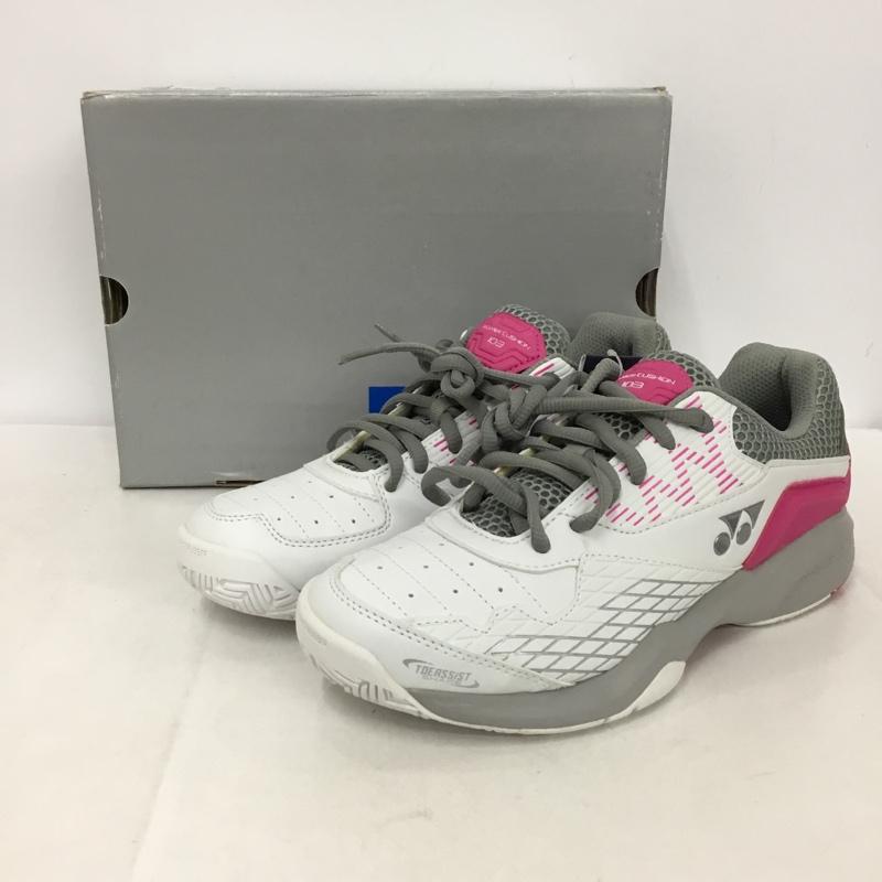 ヨネックス YONEX スニーカー スニーカー SHT103 テニスシューズ パワークッション103 箱有 24cm 24.0cm ロゴ、文字 白 / ホワイト / X 灰 / グレー / X 桃 / ピンク /  レディース USED 古着 中古 10147955