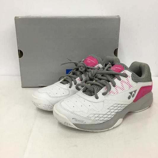 ヨネックス YONEX スニーカー スニーカー SHT103 テニスシューズ パワークッション103 箱有 24cm 24.0cm ロゴ、文字 白 / ホワイト / X 灰 / グレー / X 桃 / ピンク /  レディース USED 古着 中古 10147955