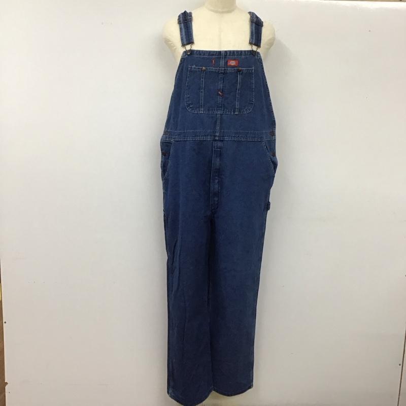 ディッキーズ Dickies サロペット・オーバーオール サロペット、オーバーオール デニム 8396SNB 42×32 ロゴ、文字 青 / ブルー /  メンズ USED 古着 中古 10112925