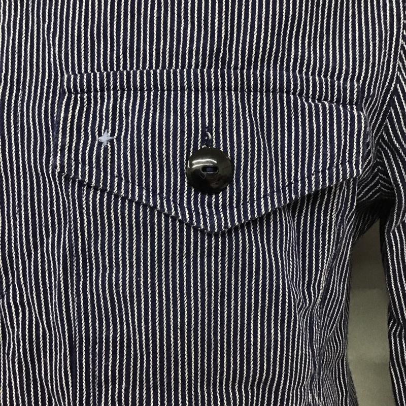 古着 USED シャツ、ブラウス 長袖 長袖シャツ カラーシャツ ポケットシャツ 長袖カットソー otscher 古着 46 ストライプ 紺 / ネイビー /  メンズ USED 古着 中古 10124493