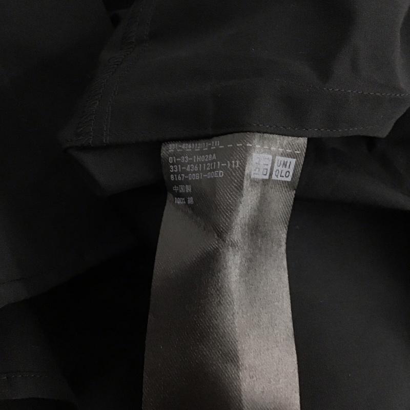 ユニクロ UNIQLO シャツ、ブラウス 長袖 331-436112 スーピマコットンシャツ 長袖シャツ L 無地 黒 / ブラック /  メンズ USED 古着 中古 10148816