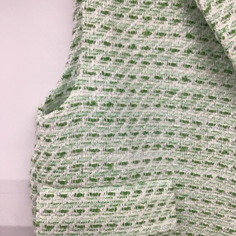 ザラ ZARA ベスト ベスト ベスト ノースリーブカットソー 前ボタン M 総柄 白 / ホワイト / X 緑 / グリーン /  レディース USED 古着 中古 10136751