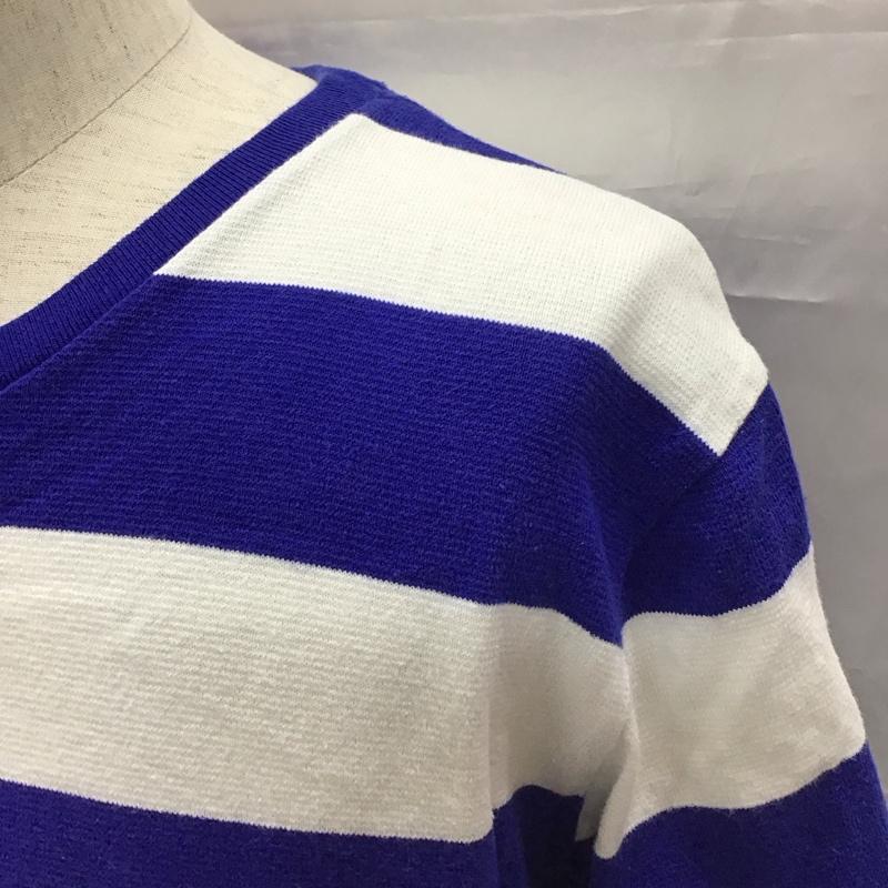 グローバルワーク GLOBAL WORK Tシャツ 半袖 GW021505TB クルーネック XL ボーダー柄 白 / ホワイト / X 青 / ブルー /  メンズ USED 古着 中古 10117053