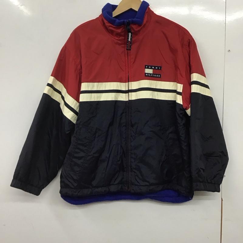 トミーヒルフィガー TOMMY HILFIGER ジャケット、上着 ジャンパー、ブルゾン ジップアップジャケット アウター 古着 L ロゴ、文字 赤 / レッド / X 紺 / ネイビー /  メンズ USED 古着 中古 10144793
