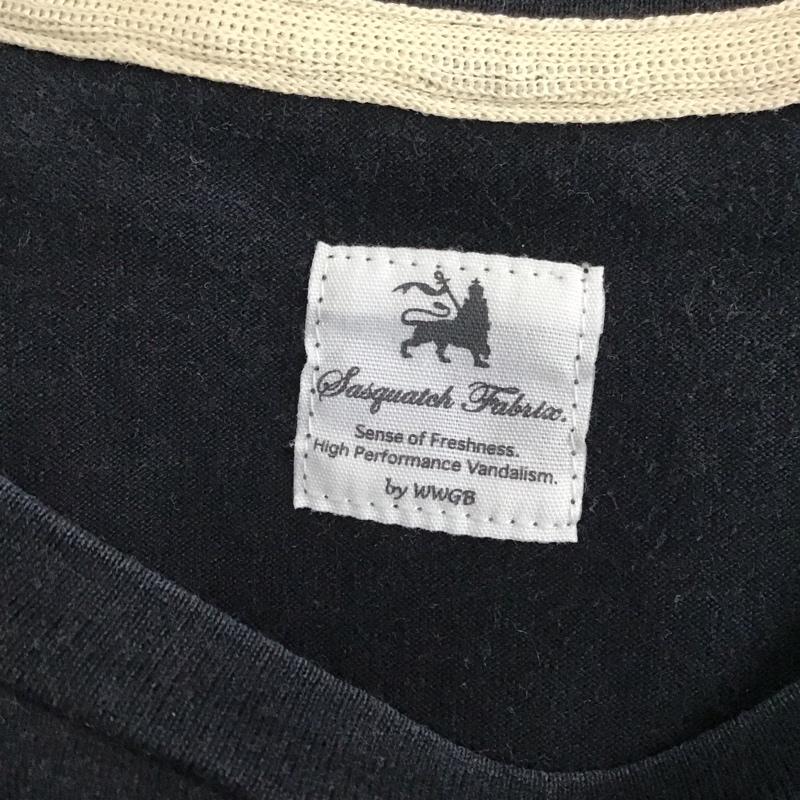 サスクワァッチファブリックス SASQUATCHfabrix. Tシャツ 半袖 半袖カットソー プリントTシャツ クルーネックカットソー M プリント 黒 / ブラック /  メンズ USED 古着 中古 10123990