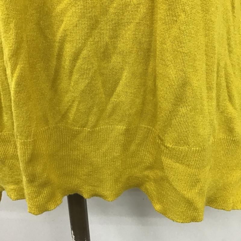 ザラニット ZARA KNIT カットソー 半袖 半袖ニットカットソー クルーネックカットソー 半袖セーター M 無地 黄 / イエロー /  レディース USED 古着 中古 10105850