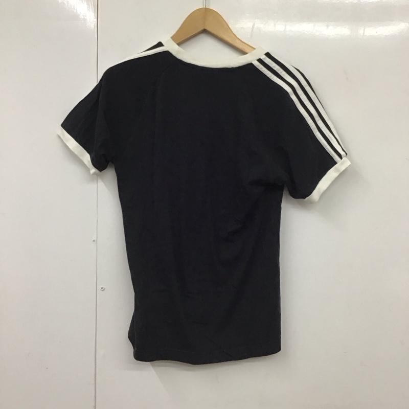 アディダス adidas Tシャツ 半袖 cw1202 スリーストライプスTシャツ 半袖カットソー クルーネックカットソー M ロゴ、文字 黒 / ブラック /  メンズ USED 古着 中古 10130316