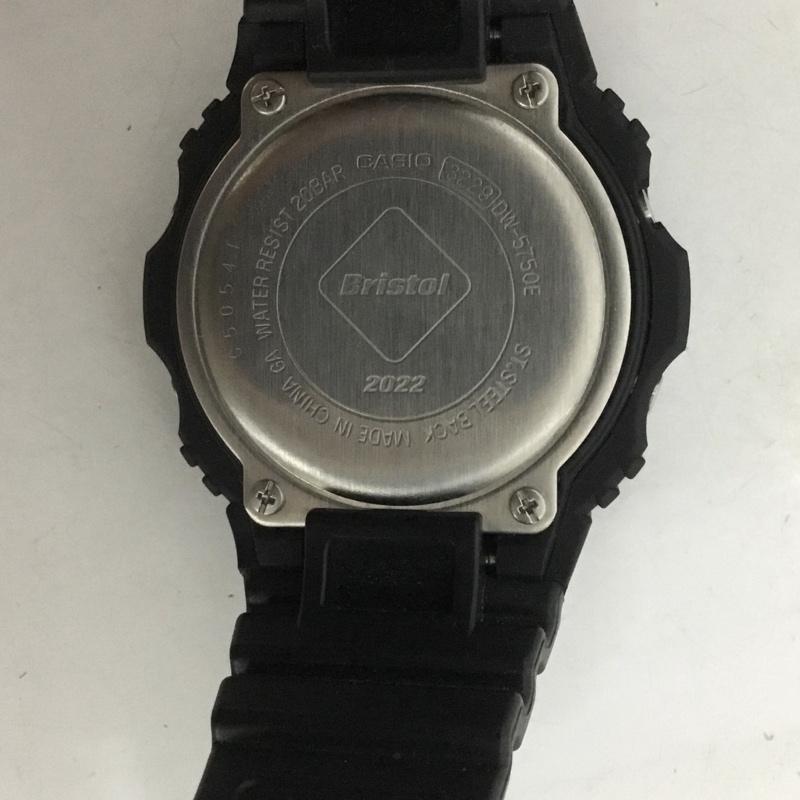 ジーショック G-SHOCK 腕時計 デジタル DW-5750E F.C.Real Bristol コラボレーション 箱有 FCRB-222118 ロゴ、文字 黒 / ブラック /  メンズ USED 古着 中古 10124411