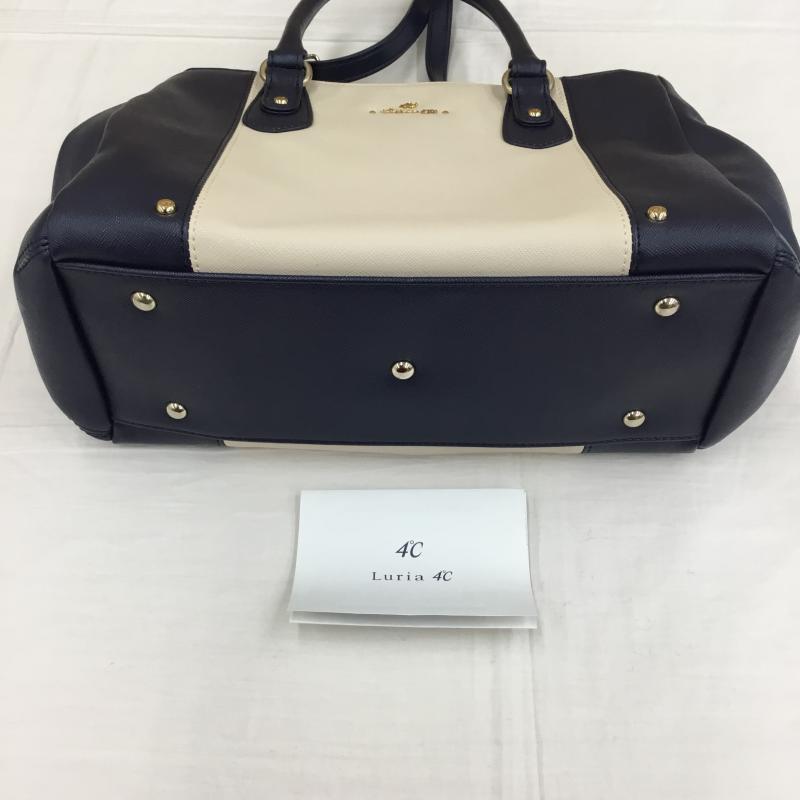 ヨンドシー 4℃ ハンドバッグ ハンドバッグ ロゴ、文字 アイボリー / アイボリー / X 紺 / ネイビー /  レディース USED 古着 中古 10143559