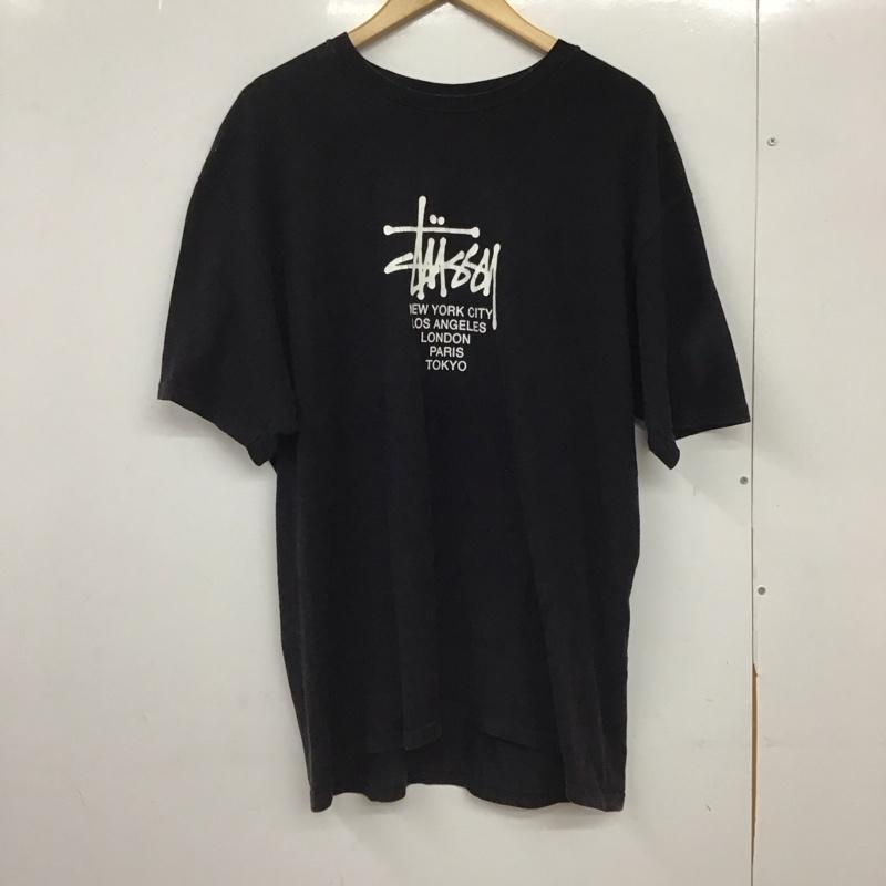 ステューシー STUSSY Tシャツ 半袖 半袖カットソー プリントTシャツ クルーネックカットソー L ロゴ、文字 ダークグレー / ダークグレー /  メンズ USED 古着 中古 10151009