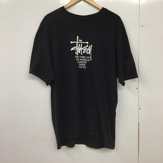 ステューシー STUSSY Tシャツ 半袖 半袖カットソー プリントTシャツ クルーネックカットソー L ロゴ、文字 ダークグレー / ダークグレー /  メンズ USED 古着 中古 10151009