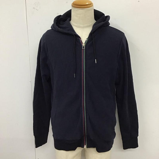 ポールスミス Paul Smith パーカー 長袖 長袖パーカー フード付きパーカー プリントスウェット トレーナー L 無地 紺 / ネイビー /  メンズ USED 古着 中古 10121459