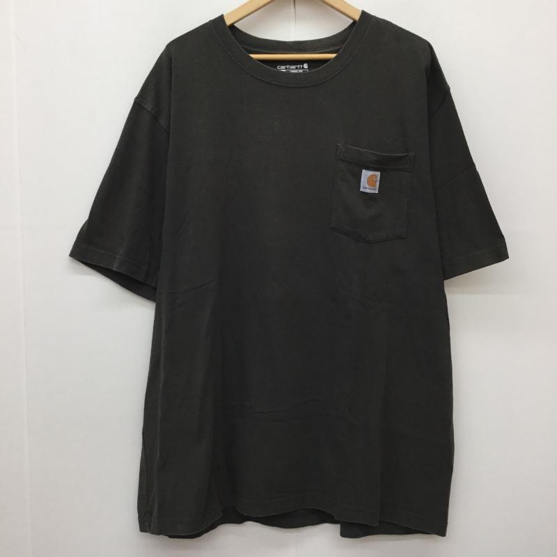 カーハート Carhartt Tシャツ 半袖 K87 306 Carhartt LOOSE FIT HEAVYWEIGHT SHORT-SLEEVE POCKET T-SHIRT XL ロゴ、文字 カーキ / カーキ /  メンズ USED 古着 中古 10145521