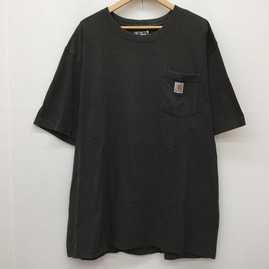 カーハート Carhartt Tシャツ 半袖 K87 306 Carhartt LOOSE FIT HEAVYWEIGHT SHORT-SLEEVE POCKET T-SHIRT XL ロゴ、文字 カーキ / カーキ /  メンズ USED 古着 中古 10145521