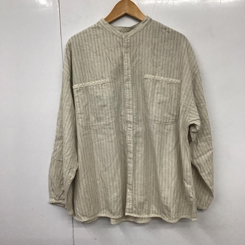 ニコアンド niko and... シャツ、ブラウス 長袖 NKN36642SM バンドカラー FREE ストライプ ベージュ / ベージュ /  レディース USED 古着 中古 10131100