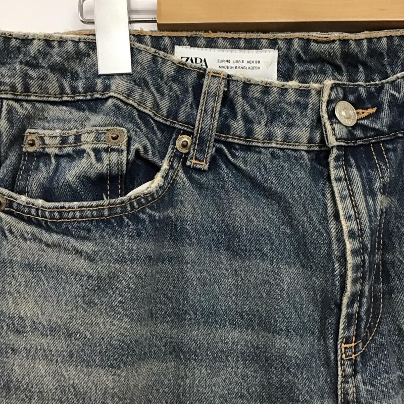 ザラ ZARA パンツ デニム、ジーンズ デニムパンツ ワイドパンツ カジュアルパンツ 40 無地 インディゴ / インディゴ /  メンズ USED 古着 中古 10149601