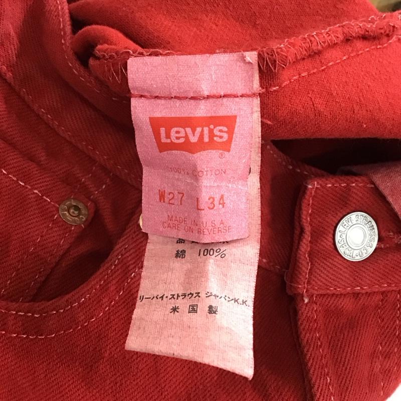 リーバイス Levi s パンツ デニム、ジーンズ 501 0651 ボタンフライ W27 L34 USA製 27インチ 無地 赤 / レッド /  レディース USED 古着 中古 10116486