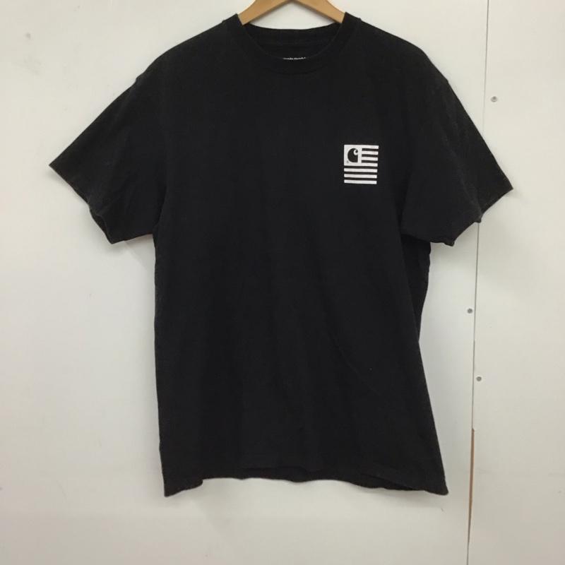 カーハート Carhartt Tシャツ 半袖 半袖カットソー プリントTシャツ クルーネックカットソー L ロゴ、文字 黒 / ブラック /  メンズ USED 古着 中古 10128658