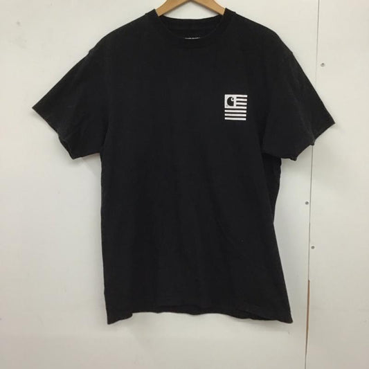 カーハート Carhartt Tシャツ 半袖 半袖カットソー プリントTシャツ クルーネックカットソー L ロゴ、文字 黒 / ブラック /  メンズ USED 古着 中古 10128658