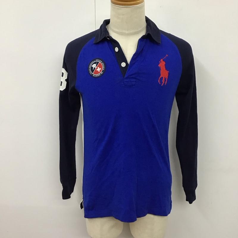 ポロラルフローレン POLO RALPH LAUREN カットソー 長袖 L 無地 青 / ブルー / X 紺 / ネイビー /  メンズ USED 古着 中古 10121838