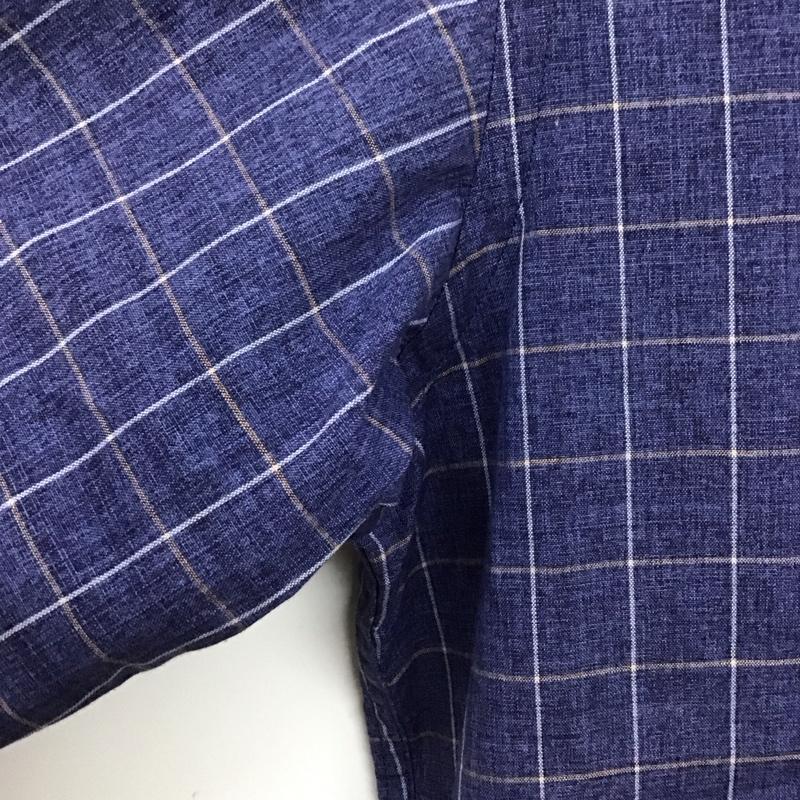 ランバン LANVIN シャツ、ブラウス 半袖 半袖シャツ チェックシャツ カラーシャツ M チェック インディゴ / インディゴ /  メンズ USED 古着 中古 10131164