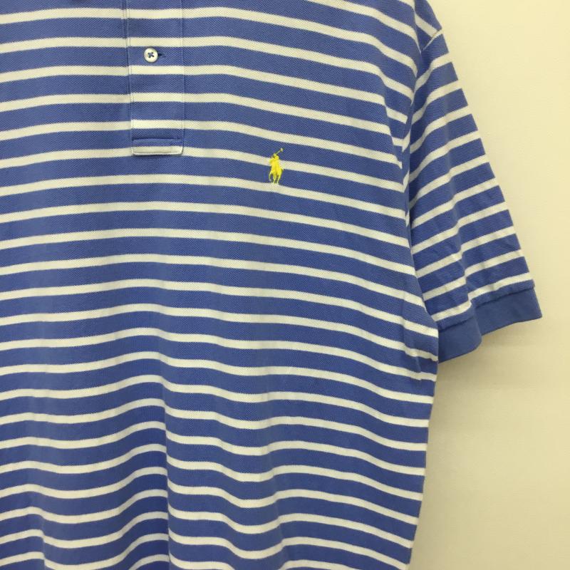 ポロラルフローレン POLO RALPH LAUREN ポロシャツ 半袖 L ボーダー柄 青 / ブルー /  メンズ USED 古着 中古 10133532