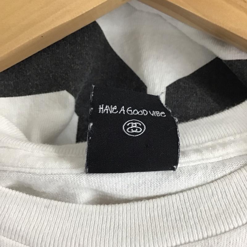 ステューシー STUSSY Tシャツ 半袖 半袖カットソー プリントTシャツ クルーネックカットソー XL プリント 白 / ホワイト /  メンズ USED 古着 中古 10132555