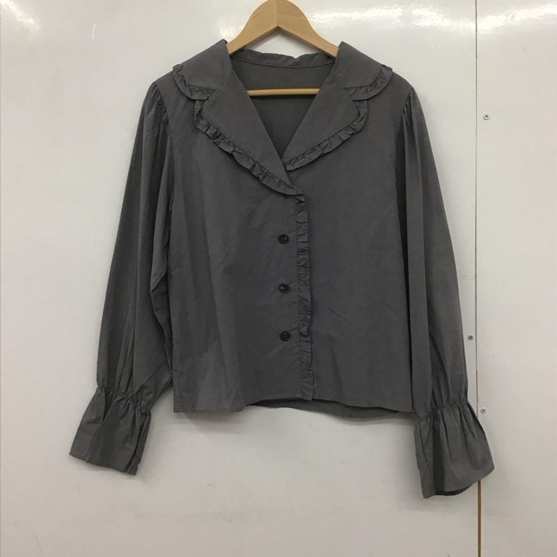 ローリーズファーム LOWRYS FARM シャツ、ブラウス 長袖 FREE 無地 灰 / グレー /  レディース USED 古着 中古 10148549