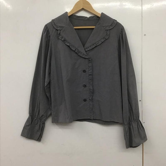 ローリーズファーム LOWRYS FARM シャツ、ブラウス 長袖 FREE 無地 灰 / グレー /  レディース USED 古着 中古 10148549