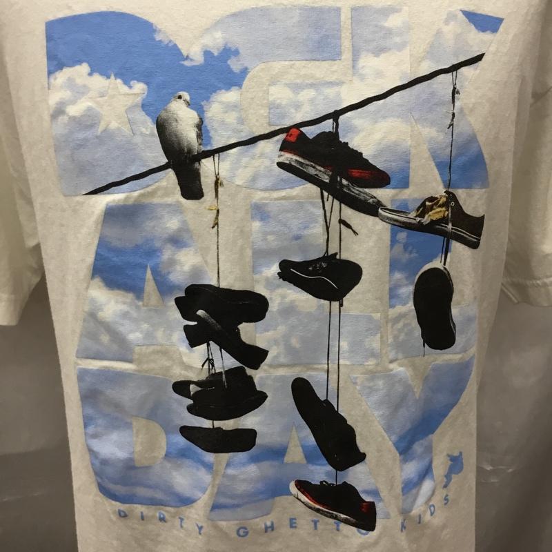 ディージーケー DGK Tシャツ 半袖 クルーネック プリント M ロゴ、文字 白 / ホワイト /  メンズ USED 古着 中古 10115521