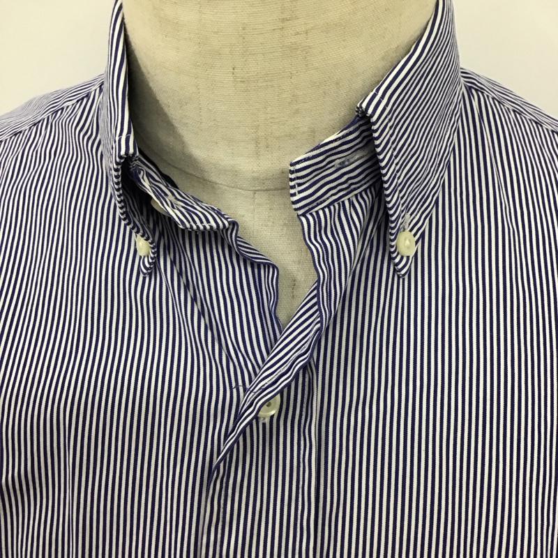 ラルフローレン RALPHLAUREN シャツ、ブラウス 半袖 半袖シャツ カラーシャツ 半袖カットソー ストライプシャツ S ストライプ 白 / ホワイト / X 青 / ブルー /  メンズ USED 古着 中古 10123902