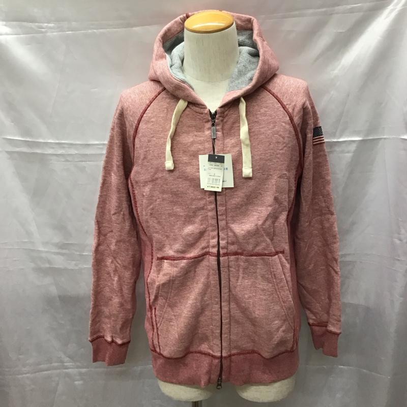 エディーバウアー Eddie Bauer パーカー 長袖 ジップアップパーカー 長袖パーカー フード付きパーカー スウェットパーカー M ワンポイント 白 / ホワイト / X 赤 / レッド /  メンズ USED 古着 中古 10110756