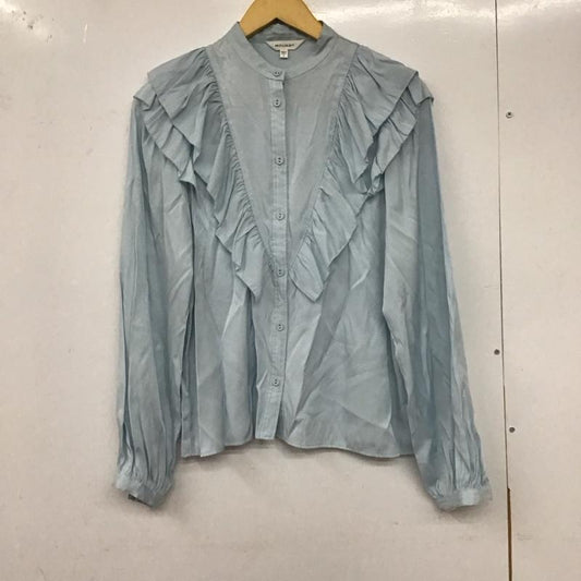 マウジー MOUSSY シャツ、ブラウス 長袖 029eaa30-5230 長袖フリルシャツ ノーカラーシャツ FREE 無地 水色 / ライトブルー /  レディース USED 古着 中古 10128910
