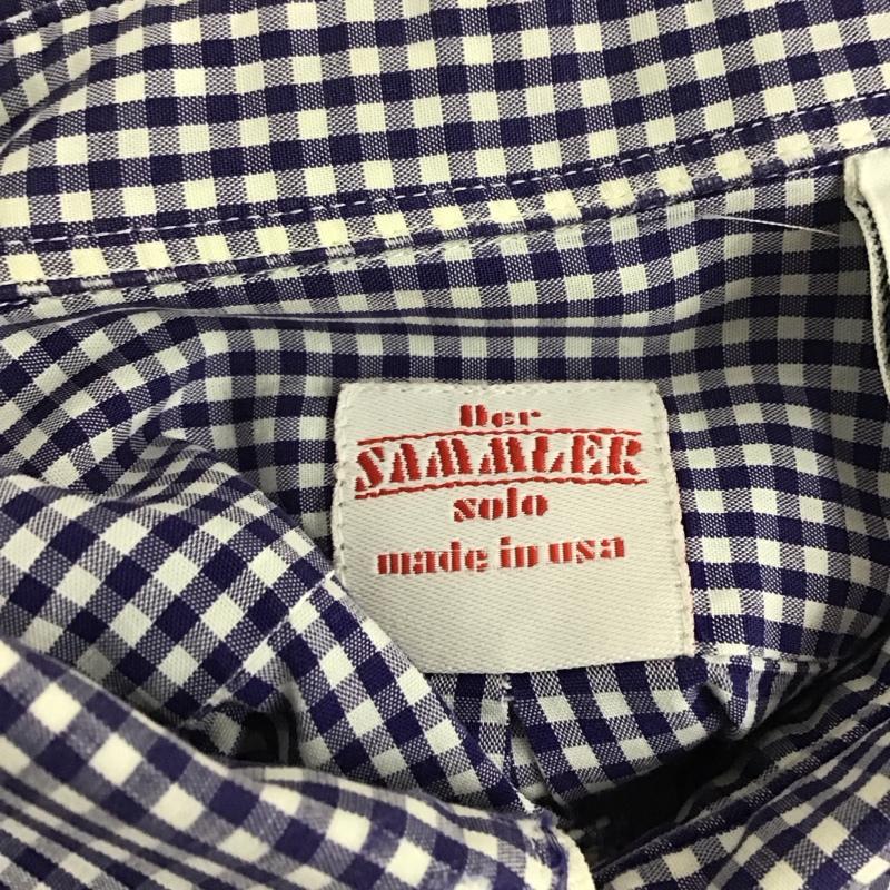 ディア ザムラーソロ Der SAMMLER SOLO シャツ、ブラウス 長袖 長袖シャツ チェックシャツ カラーシャツ ボタンダウンシャツ S チェック 白 / ホワイト / X 青 / ブルー /  メンズ USED 古着 中古 10125330