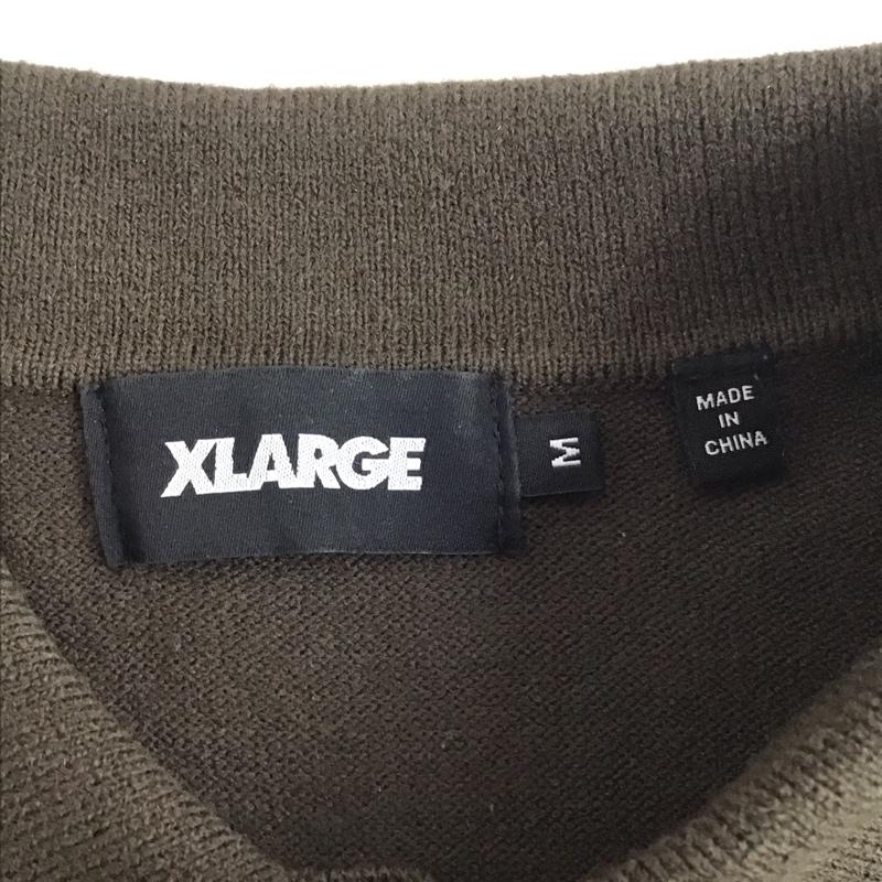 エクストララージ XLARGE ニット、セーター 長袖 長袖ニットポロシャツ カラーカットソー ロングスリーブカットソー M ロゴ、文字 茶 / ブラウン /  メンズ USED 古着 中古 10109814