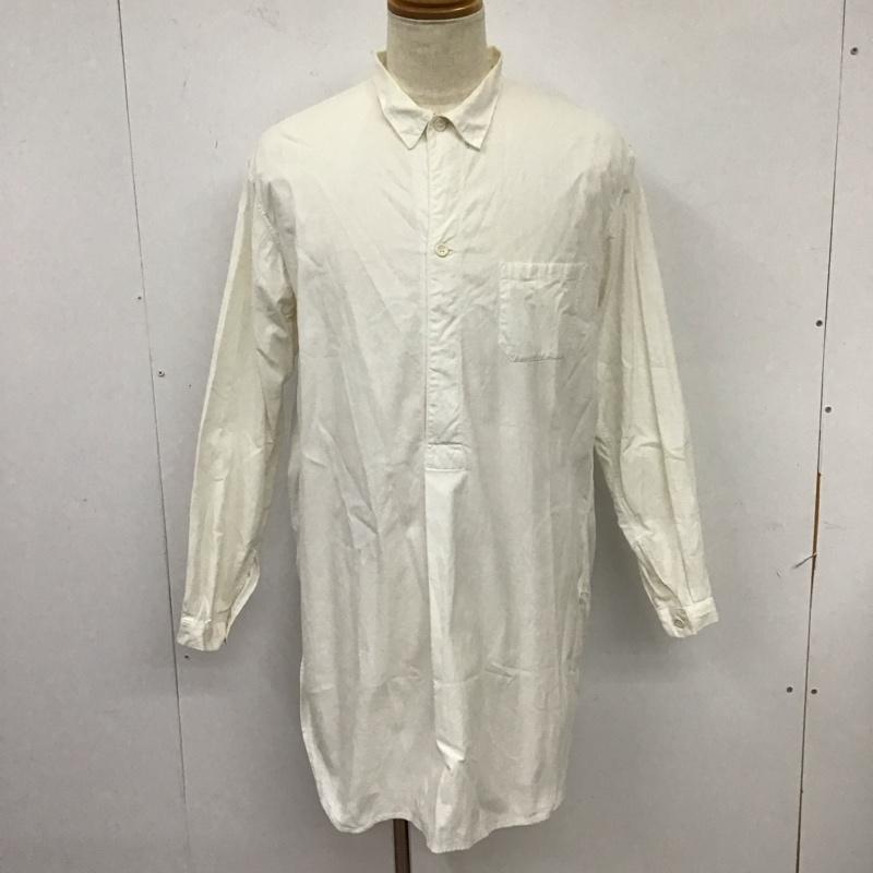 古着 USED シャツ、ブラウス 長袖 プルオーバー ロング丈 42 無地 白 / ホワイト /  メンズ USED 古着 中古 10115705