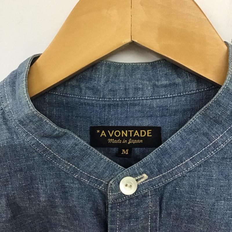 アボンタージ A VONTADE シャツ、ブラウス 長袖 長袖シャツ デニムシャツ ノーカラーシャツ M 無地 インディゴ / インディゴ /  メンズ USED 古着 中古 10134887